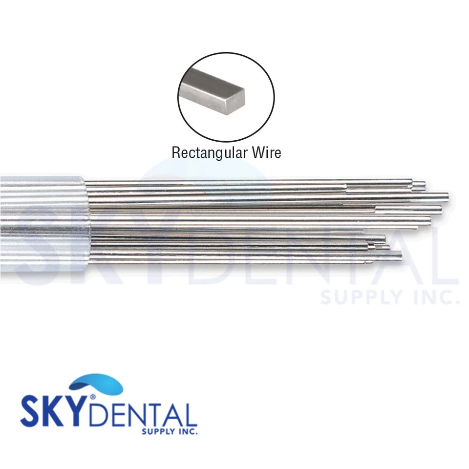 SKY CHOICE Ortho Retainer Wire Rectangular Straight Lengths 14" S.Steel Dental Wires 10pk