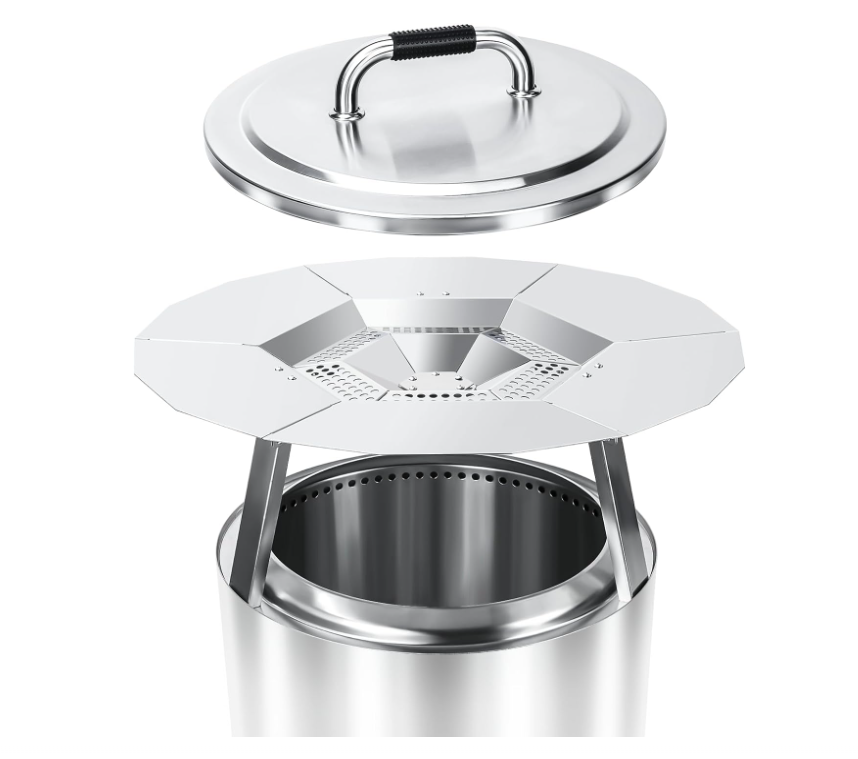 Fire Pit Bundle for Solo Stove Bonfire 19.5 Inch Heat Deflector,Stainless Steel