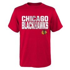Chicago Blackhawks NHL Youth Boys Team Logo Short Sleeve Red T-Shirts: M-XL