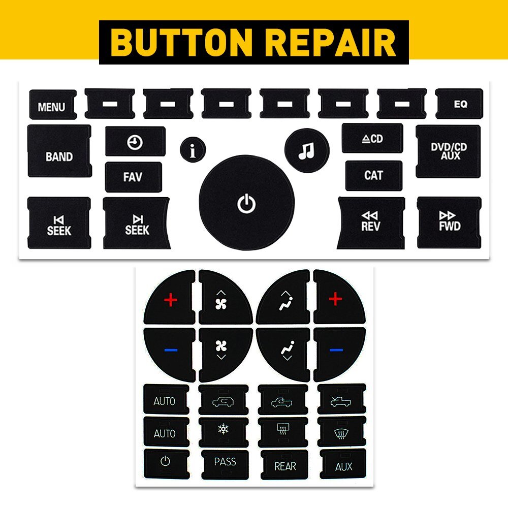 Radio + A/C Control Climate Button Repair Decals Stickers For GM GMC Chevy 07-14
