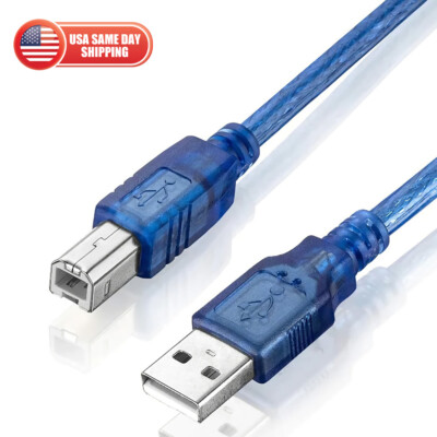 20 inch 50cm Printer Cable USB 2.0 A Male to B Male Cord for HP Epson Canon Dell