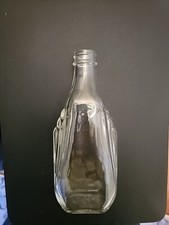 Vintage Brockway Ribbed Glass Bottle Clear Em...