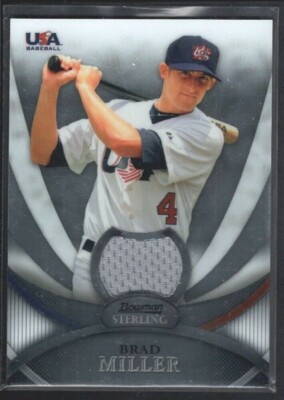 BRAD MILLER 2010 BOWMAN STERLING 18U USAR34 GAME JERSEY NATIONAL TEAM SP