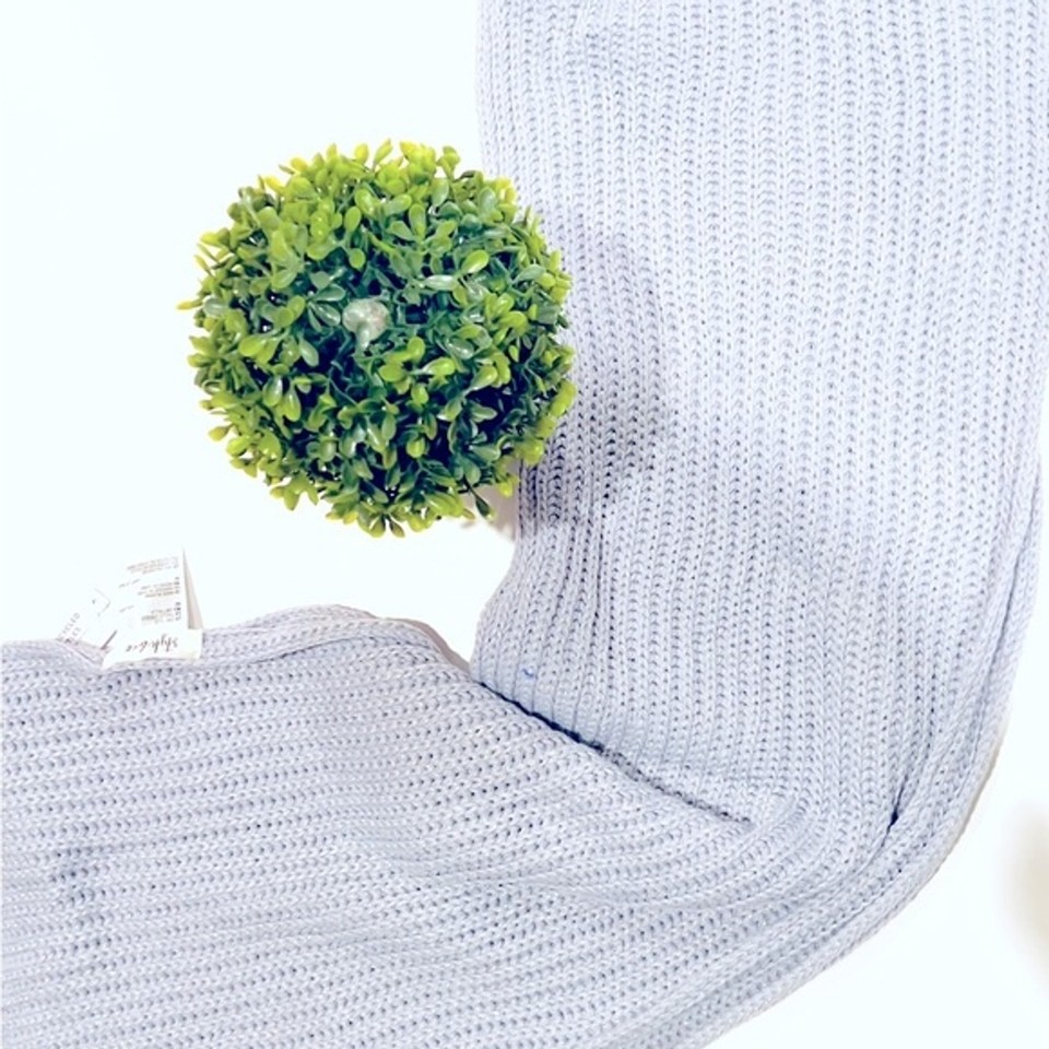 New Style & Co Solid Ribbed Muffler Scarf metallic grey eBay