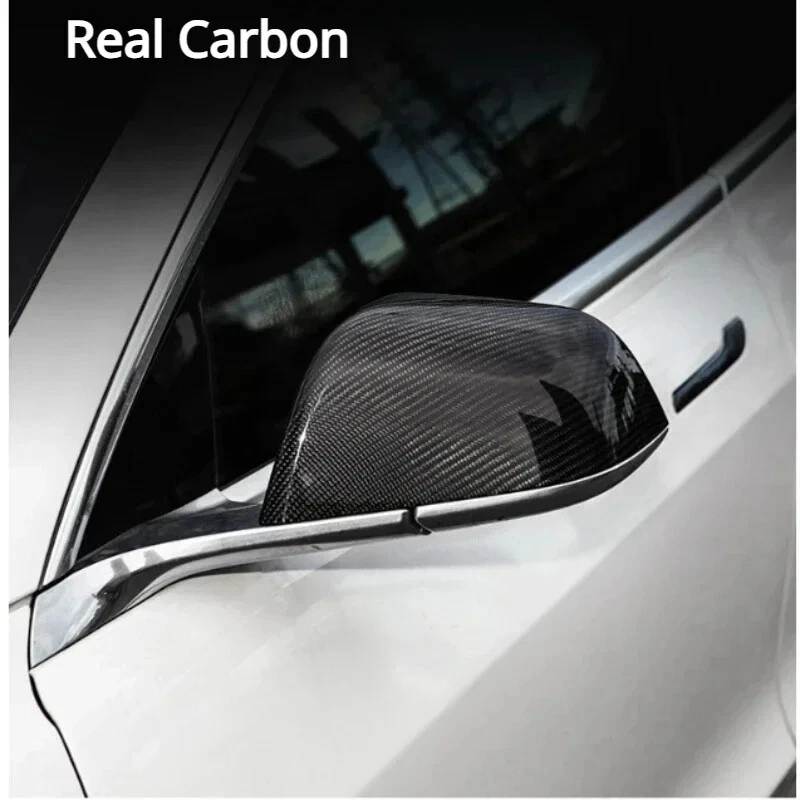 Rearview mirror protective cover carbon fiber car sticker for Tesla Model 3 Y - Image 3 of 4
