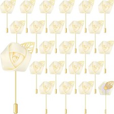 24 Pcs Boutonniere Rose Boutonniere Wedding Buttonholes Pocket for Men Weddin...
