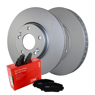 Front Brake Kit 300mm Disc Rotors TRW Low-Met Pads For Veloster Frote5 1.6L FWD