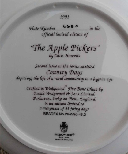 WEDGWOOD - COUNTRY DAYS by C HOWELLS - SELECTION OF LTD EDITION PLATES & COA'S - Picture 19 of 25