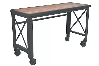 Duramax 62"x24" Industrial Worktable Solid Wood Top Desk