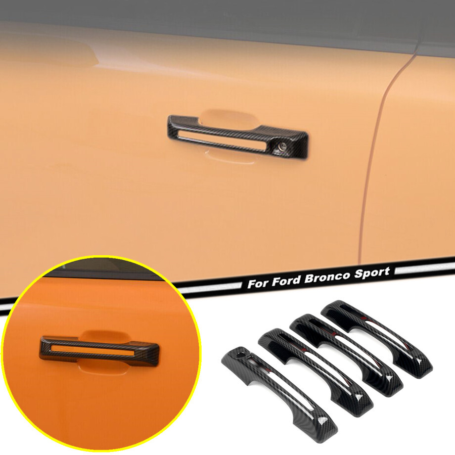 Carbon Fiber Car Door Handle Covers for Ford Bronco Sport 2021-2024
