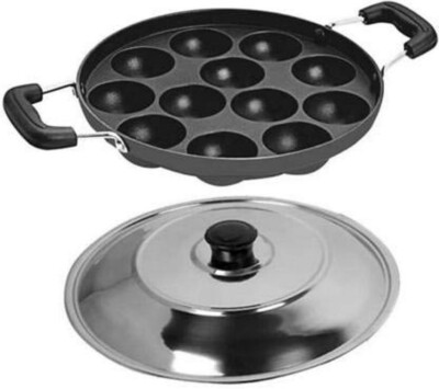Aluminium, Non-Stick Appam Patra Rolux Red Ponganalu Maker Paniarakkal Pan Paniy