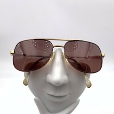 Vintage Studio 149 372 Brown Gold Metal Pilot Sunglasses Italy FRAME ONLY