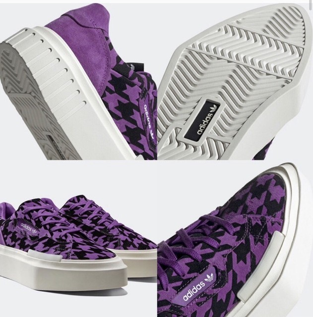 Adidas original Hypersleek houndstooth sneakers purple and black size 8 | eBay