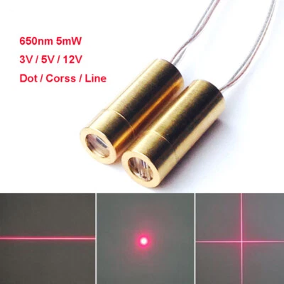 Q-BAIHE 650nm 5mW 3V 5V 12V Dot Cross Line Red Laser Head Industrial Grade Laser Module