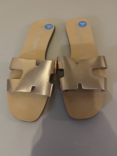 LOLA GONZALEZ Damen Schuhe Sandaletten Gold Neu Gr. 39