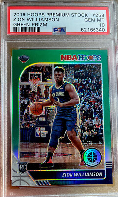 2019 Panini Hoops Premium Prizm Green Zion Williamson Rookie PSA
