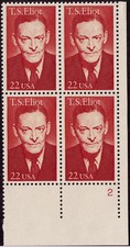 US USA Sc# 2239 MNH FVF PL# BLOCK T.S. Eliot Poet Playwrite