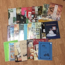 Vintage Mixed Lot 1970s Cross Stitch Books Booklets SinglePatterns Variety 90 Pc