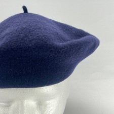 Vintage Beret Basque 100 Wool RN 58584 DeLuxe Navy Blue