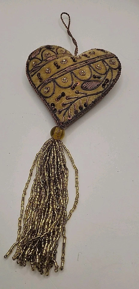 Borlas decorativas con cuentas estilo flor de lis adorno de Navidad de bronce Foto 3 de 4