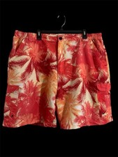 Mens Size 2XL Reel Legends Board Shorts Orange Palm Trees