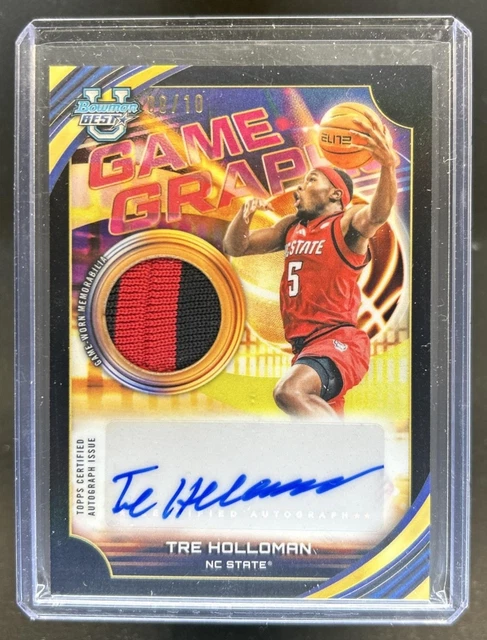 2025-26 Bowman Best U Tre Holloman Game Graphs Refractor Jersey Black Auto #/10