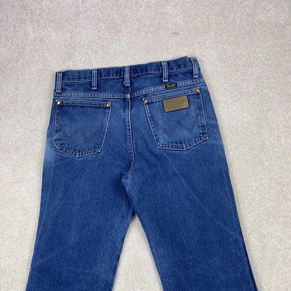 Wrangler Jeans Mens 31x32 Blue Cowboy Cut Slim Fit 936PWD Dark Wash Denim Rodeo - Image 2 of 4