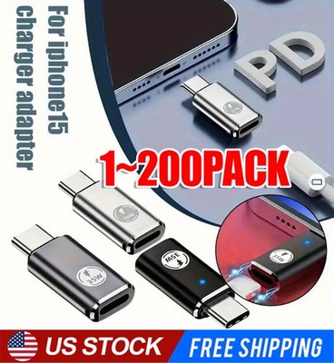 35W USB-C Male to iOS Female Adapter + lanyard For iPhone 15 Pro Max 15 Plus lot