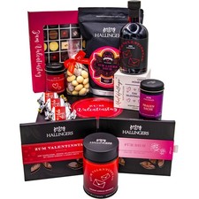 Feinkost Valentinstagsgeschenk-Set XXL "Zum Valentinstag pink" Hallingers DE