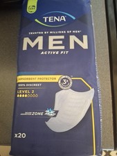 Tena Men's Active Fit Absorbent Protector, Level 2, Incontinence Pads, 20-Pack