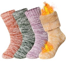 Kids Heated Hiking Socks Winter Children Thick Soft 8-12 Years Multicolor a