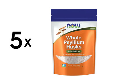 5 x Now Foods Whole Psyllium Husks (454g) (39,63 EUR/kg)