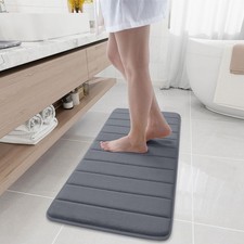Buganda Memory Foam Bath Mat, 44" x 17", Ultra Soft and X Dark Grey