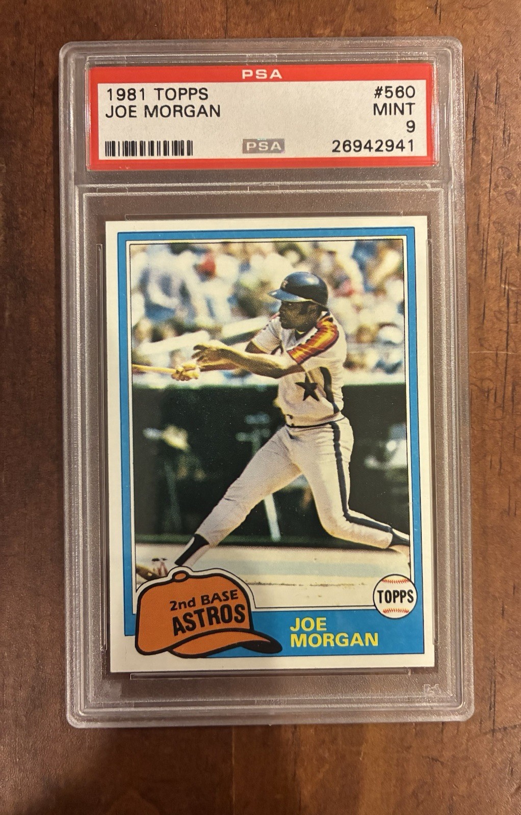 1981 Topps 560 Joe Morgan PSA 9 MINT HOF GOAT Houston Astros
