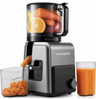 ACOQOOS 3-in-1 Cold Press Juicer 100 oz Gray/Black Dishwasher Safe