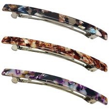 Long French Hair Barrettes 4 Inch Large Clips for Brown Black Purple
