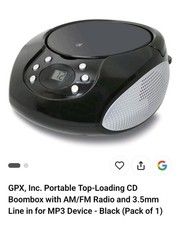 CD Boombox/ AM/FM/ Line In/ GPX BC112B/ Black