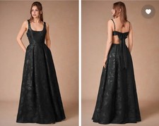 Azazie Althea Black Tie-Back Maxi Gown