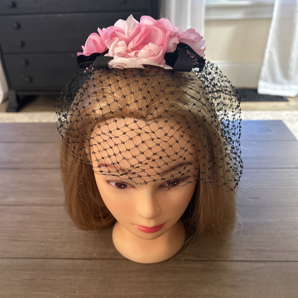 Vintage 1950s Floral Netted Hat P1040813__95996.1699909043.JPG?c=2 main image 2
