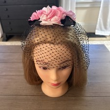 Vintage 1950  s/60  s Flower And Net Hat