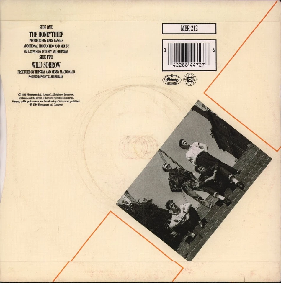 Hipsway Honeythief 7" vinyl UK Mercury 1986 - pic sleeve has ringwear and - Image 2 of 3