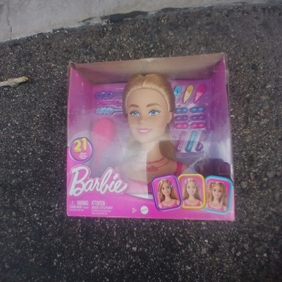 Barbie Doll Styling Head Blonde Hair With 21 Accessories Doll Head Hair Styling