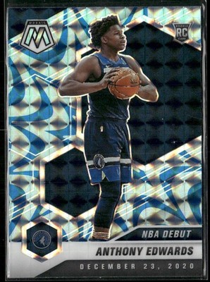2020-21 Panini Mosaic #261 Anthony Edwards Mosaic Reactive Blue