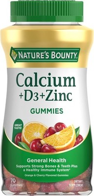 Calcium + D3 + Zinc Gummies 70 Ct   Nature s Bounty Bone, Teeth & Immune Health