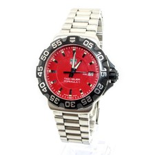Tag Heuer Formula 1 Professional 40mm Red Dial Size 7in Quartz Watch #WB5334-2