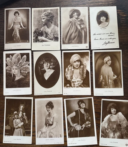 Lucy Doraine - 12 Unsigned Autograph Cards - With Rare Pieces