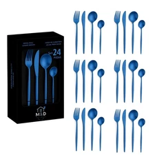 Silverware Flatware Stainless Steel Tableware for Home Set 24-Piece