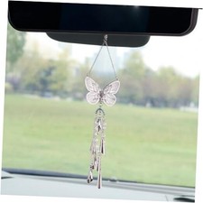 Butterfly Car Decor,Cute Hanging Car Charms for Rear View Mirror,Silver