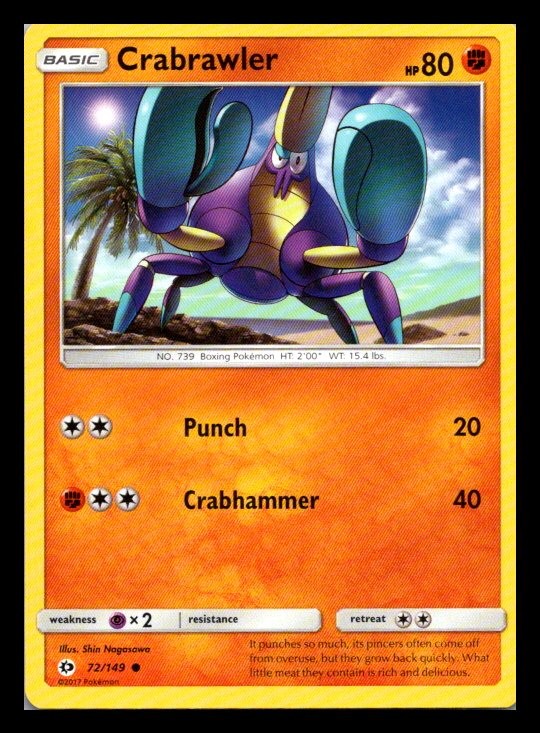 Crabrawler SM Base Set 72/149 NM