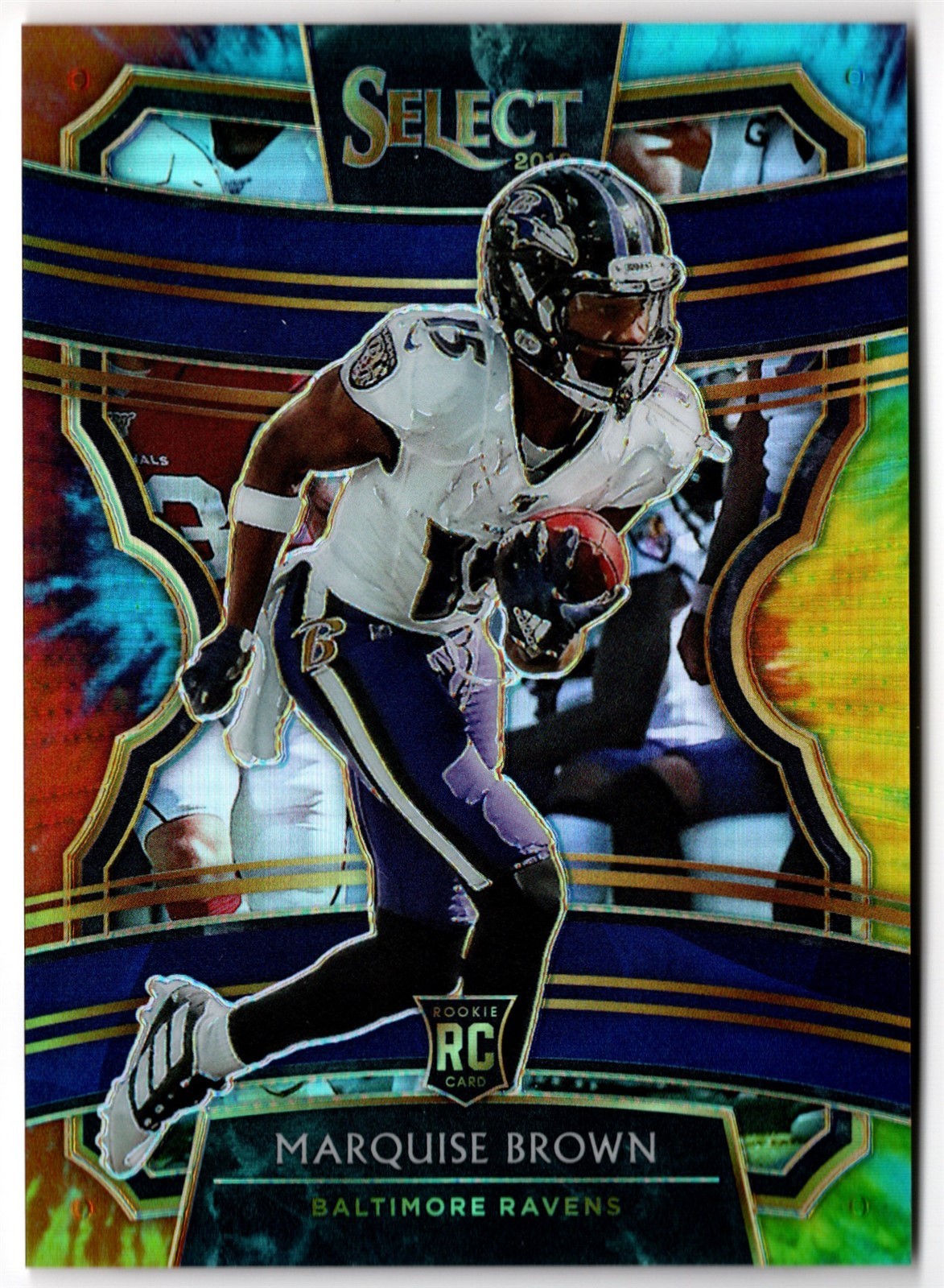 2019 Panini Select Concourse Tie Dye Prizm MARQUISE BROWN 65 25 Ravens RC Rookie
